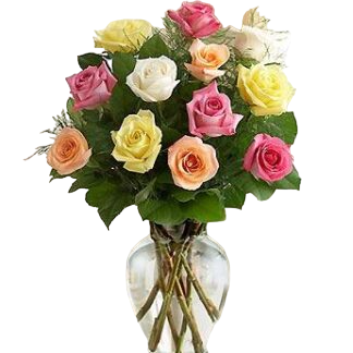 15 multi-colored roses | Flower Delivery Stavropol